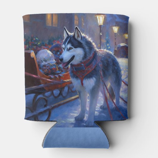 Siberian Husky Weihnachtssaison Dosenkühler (Rückseite)