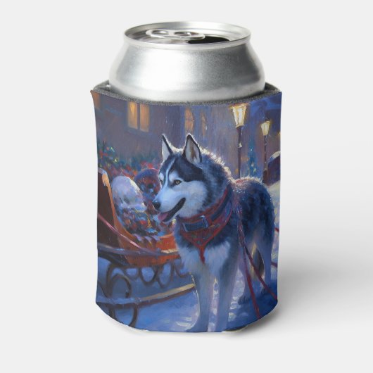Siberian Husky Weihnachtssaison Dosenkühler (Kanne Rückseite)
