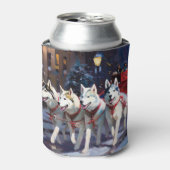 Siberian Husky Weihnachtssaison Dosenkühler (Kanne Vorderseite)
