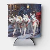 Siberian Husky Weihnachtssaison Dosenkühler (Vorderseite)