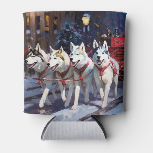 Siberian Husky Weihnachtssaison Dosenkühler (Vorderseite)