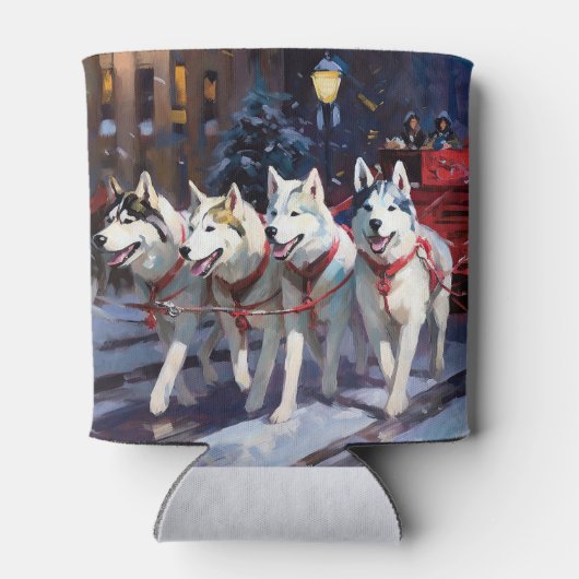 Siberian Husky Weihnachtssaison Dosenkühler (Rückseite)