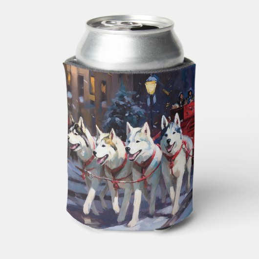 Siberian Husky Weihnachtssaison Dosenkühler (Kanne Rückseite)
