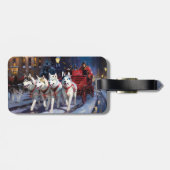 Siberian Husky Weihnachtssaison Gepäckanhänger (Rückseite horizontal)
