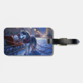 Siberian Husky Weihnachtssaison Gepäckanhänger (Rückseite horizontal)