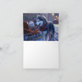 Siberian Husky Weihnachtssaison Karte (Innenseite)