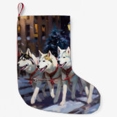 Siberian Husky Weihnachtssaison Kleiner Weihnachtsstrumpf (Vorderseite)