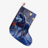 Siberian Husky Weihnachtssaison Kleiner Weihnachtsstrumpf (Vorderansicht (hängend))