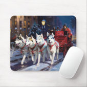 Siberian Husky Weihnachtssaison Mousepad (Mit Mouse)