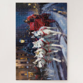 Siberian Husky Weihnachtssaison Puzzle (Vertikal)