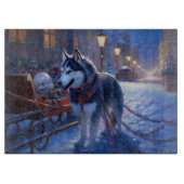 Siberian Husky Weihnachtssaison Schneidebrett (Vorderseite)
