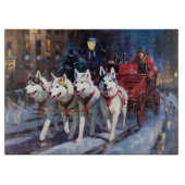 Siberian Husky Weihnachtssaison Schneidebrett (Vorderseite)