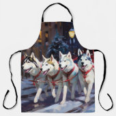 Siberian Husky Weihnachtssaison Schürze (Vorderseite)