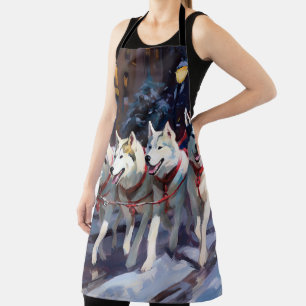 Siberian Husky Weihnachtssaison Schürze