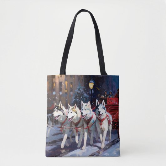 Siberian Husky Weihnachtssaison Tasche (Vorderseite)