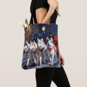 Siberian Husky Weihnachtssaison Tasche (Von Nahem)