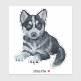 Siberian Husky Welppy Cartoon Dockkleber Aufkleber