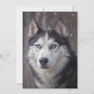 Siberian Husky Winter Dankeskarte