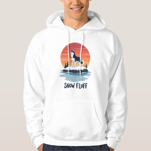 Siberian Husky Winter Sunset Hoodie (Vorderseite)