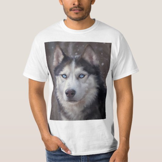 Siberian Husky Winter T-Shirt (Vorderseite)