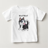 Siberian Husky Woof Woof Baby T - Shirt (Vorderseite)
