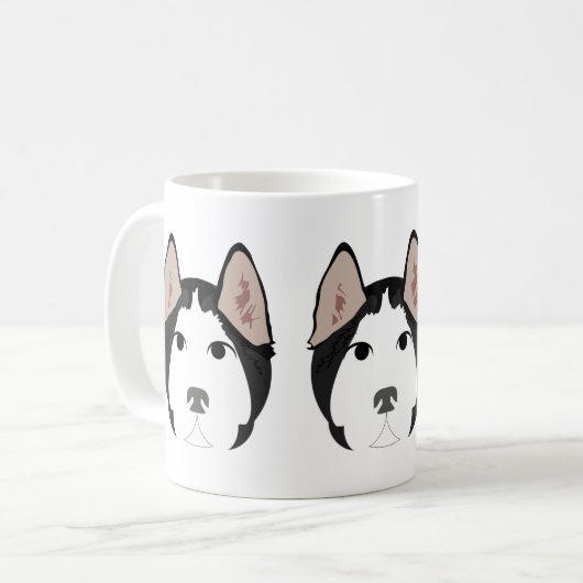 Siberian Husky zur Tasse (Vorderseite Links)