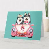 Siberian Huskys Hochzeitsdesign Karte (Vorderseite)