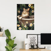 Siberian In Bathtub Poster, Funny Cat Poster (Heimbüro)