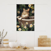 Siberian In Bathtub Poster, Funny Cat Poster (Küche)