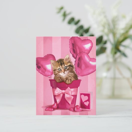 Siberian Kitten Postkarte (Stehend Vorderseite)