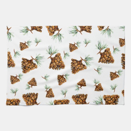 Siberian Pinecone Pattern Towel Geschirrtuch (Horizontal)