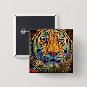 Siberian Tiger Button