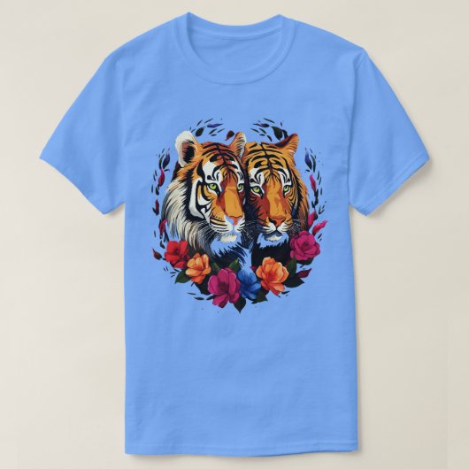 Siberian Tiger Couple Valentine T-Shirt (Design vorne)
