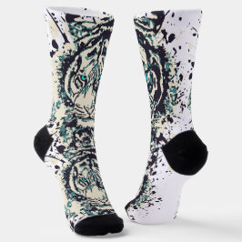 Siberian Tiger Head Socks | Farbige Tiger Socken
