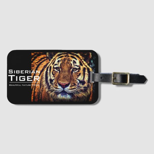 Siberian Tiger:Luggage Tag Gepäckanhänger (Vorderseite (Horizontal))