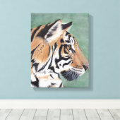 Siberian Tiger Original Art Decke Leinwanddruck (Insitu (Holzboden))