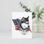 Siberische Husky-Flagge Postkarte (Stehend Vorderseite)