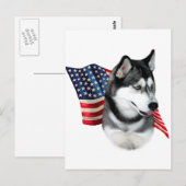 Siberische Husky-Flagge Postkarte (Vorne/Hinten)
