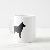 Siberische Husky Hund Silhouetten Kaffeetasse (Vorderseite Links)