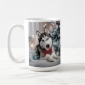 Siberische Husky Weihnachtsfeiertage Tasse (Links)