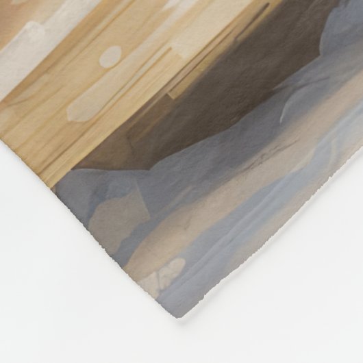 Siberische Katze im Schnee Weihnachten Fleecedecke (Ecke)