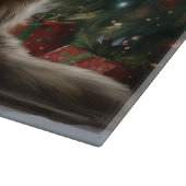Siberische Katze im Schnee Weihnachten Schneidebrett (Ecke)