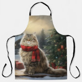 Siberische Katze im Schnee Weihnachten Schürze (Vorderseite)