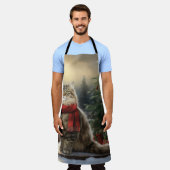 Siberische Katze im Schnee Weihnachten Schürze (Getragen)