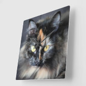 Siberische Katze Quadratische Wanduhr (Winkel)
