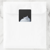 Siberische Katze Quadratischer Aufkleber (Tasche)