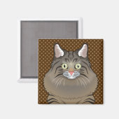 Siberischer Cat Cartoon Paws Magnet (Vorderseite/Rückseite)