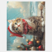 Siberischer Cat Christmas Vintag Beach Fleecedecke (Vorderseite)