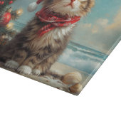 Siberischer Cat Christmas Vintag Beach Schneidebrett (Ecke)
