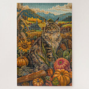 Siberischer Cat Herbst Ernte Erntedank Puzzle